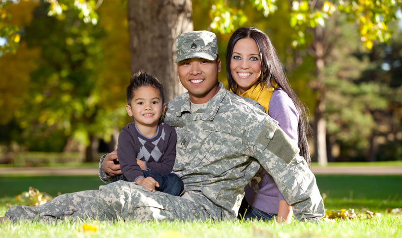 Veteran and his family.